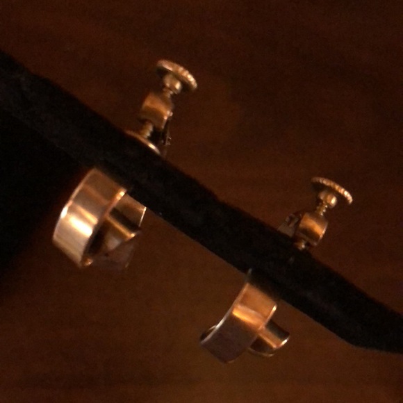 Vintage Sterling Napier Screw-back Hoop Earrings - Picture 7 of 10